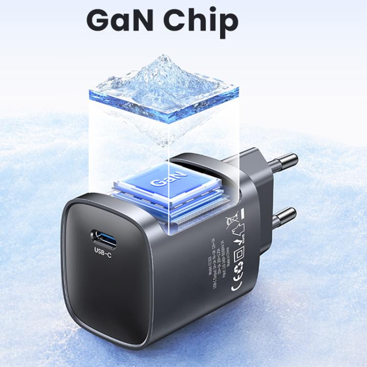 شاحن سريع USAMS CC323 T66 45 واط USB-C / Type-C GaN، قابس الاتحاد الأوروبي، CC323