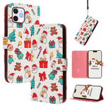 Christmas Series Buckle Leather Phone Case with Hand Strap, For iPhone 14 Pro Max, For iPhone SE 2022 / SE 2020 / 8 / 7, For iPhone 13 Pro Max, For iPhone 13 Pro, For iPhone 13 mini, For iPhone 12 Pro / 12, For iPhone 12 Pro Max, For iPhone 12 mini