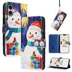 غطاء هاتف جلدي بسلسلة عيد الميلاد مع حزام يد، لهواتف iPhone 17e / 16e، iPhone 17 Pro Max، iPhone 17 Pro، iPhone 17، iPhone Air، iPhone 16 Pro Max، iPhone 16 Pro، iPhone 16 Plus