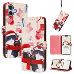 غطاء هاتف جلدي بسلسلة عيد الميلاد مع حزام يد، لهواتف iPhone 17e / 16e، iPhone 17 Pro Max، iPhone 17 Pro، iPhone 17، iPhone Air، iPhone 16 Pro Max، iPhone 16 Pro، iPhone 16 Plus