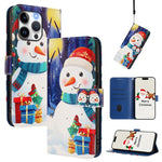 غطاء هاتف جلدي بسلسلة عيد الميلاد مع حزام يد، لهواتف iPhone 17e / 16e، iPhone 17 Pro Max، iPhone 17 Pro، iPhone 17، iPhone Air، iPhone 16 Pro Max، iPhone 16 Pro، iPhone 16 Plus