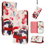 غطاء هاتف جلدي بسلسلة عيد الميلاد مع حزام يد، لهواتف iPhone 17e / 16e، iPhone 17 Pro Max، iPhone 17 Pro، iPhone 17، iPhone Air، iPhone 16 Pro Max، iPhone 16 Pro، iPhone 16 Plus