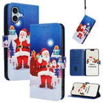 غطاء هاتف جلدي بسلسلة عيد الميلاد مع حزام يد، لهواتف iPhone 17e / 16e، iPhone 17 Pro Max، iPhone 17 Pro، iPhone 17، iPhone Air، iPhone 16 Pro Max، iPhone 16 Pro، iPhone 16 Plus