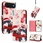غطاء هاتف جلدي بسلسلة عيد الميلاد مع حزام يد، لهواتف iPhone 17e / 16e، iPhone 17 Pro Max، iPhone 17 Pro، iPhone 17، iPhone Air، iPhone 16 Pro Max، iPhone 16 Pro، iPhone 16 Plus