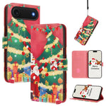 غطاء هاتف جلدي بسلسلة عيد الميلاد مع حزام يد، لهواتف iPhone 17e / 16e، iPhone 17 Pro Max، iPhone 17 Pro، iPhone 17، iPhone Air، iPhone 16 Pro Max، iPhone 16 Pro، iPhone 16 Plus