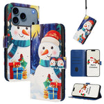 غطاء هاتف جلدي بسلسلة عيد الميلاد مع حزام يد، لهواتف iPhone 17e / 16e، iPhone 17 Pro Max، iPhone 17 Pro، iPhone 17، iPhone Air، iPhone 16 Pro Max، iPhone 16 Pro، iPhone 16 Plus