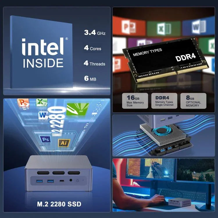 حاسوب صغير GXMO N9(N95) بنظام ويندوز 11، معالج إنتل ADL-N N95 رباعي النواة، 16GB+512GB