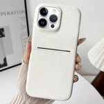 غطاء هاتف بفتحة بطاقة من جلد الغنم ملمس طبيعي، لـ iPhone 12 / 12 Pro، لـ iPhone 12 Pro Max