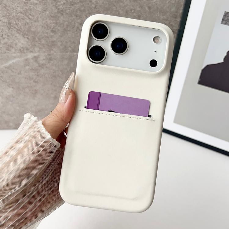 غطاء هاتف بفتحة بطاقة من جلد الغنم ملمس طبيعي، لـ iPhone 12 / 12 Pro، لـ iPhone 12 Pro Max
