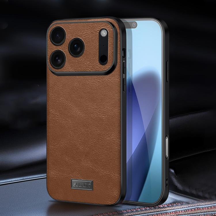غطاء هاتف SULADA هجين من TPU مقاوم للصدمات مصنوع يدوياً من الجلد، لهواتف iPhone 17 Pro Max، iPhone 17 Pro، iPhone 17، iPhone Air