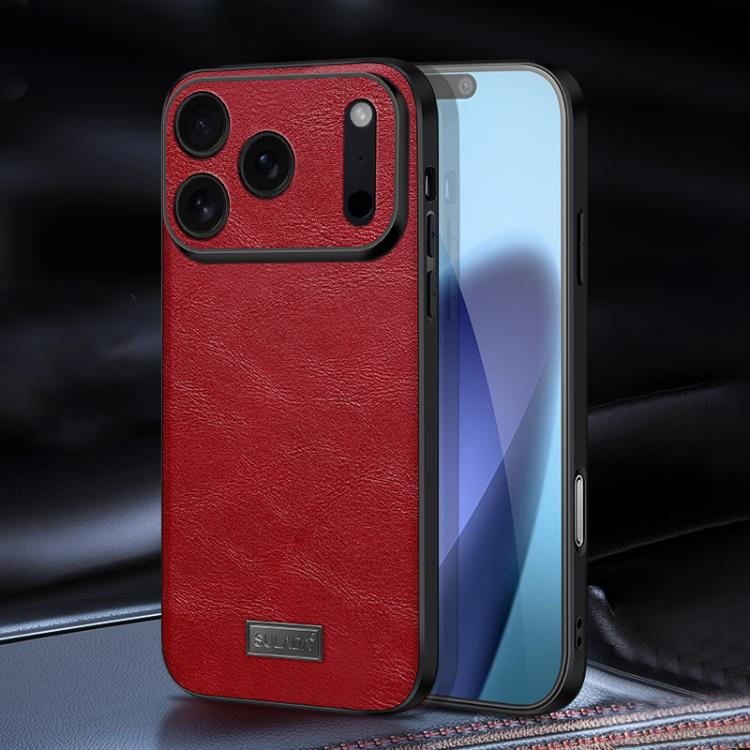 غطاء هاتف SULADA هجين من TPU مقاوم للصدمات مصنوع يدوياً من الجلد، لهواتف iPhone 17 Pro Max، iPhone 17 Pro، iPhone 17، iPhone Air