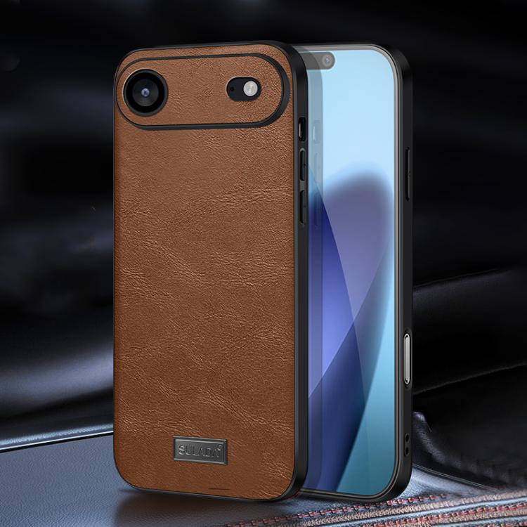 غطاء هاتف SULADA هجين من TPU مقاوم للصدمات مصنوع يدوياً من الجلد، لهواتف iPhone 17 Pro Max، iPhone 17 Pro، iPhone 17، iPhone Air