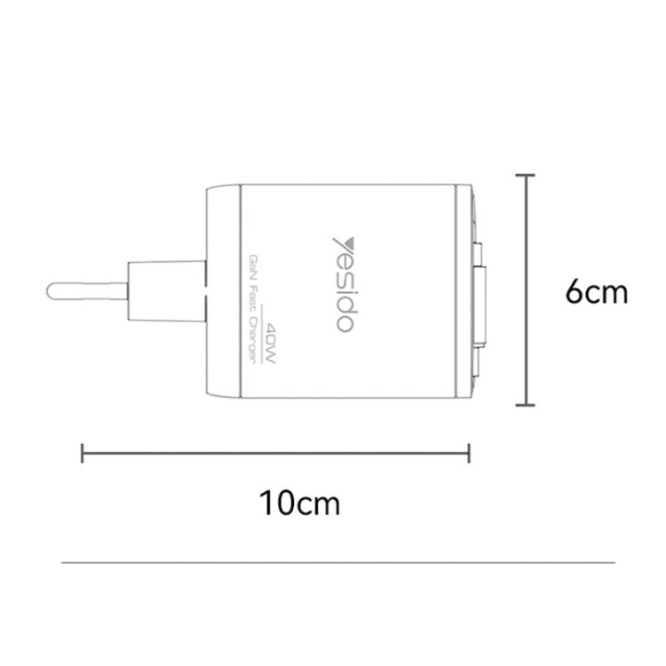 شاحن سريع Yesido YC100 بقوة 67 واط مع كابل Type-C تلسكوبي، YC100