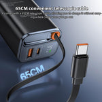 شاحن سريع Yesido YC100 بقوة 67 واط مع كابل Type-C تلسكوبي، YC100