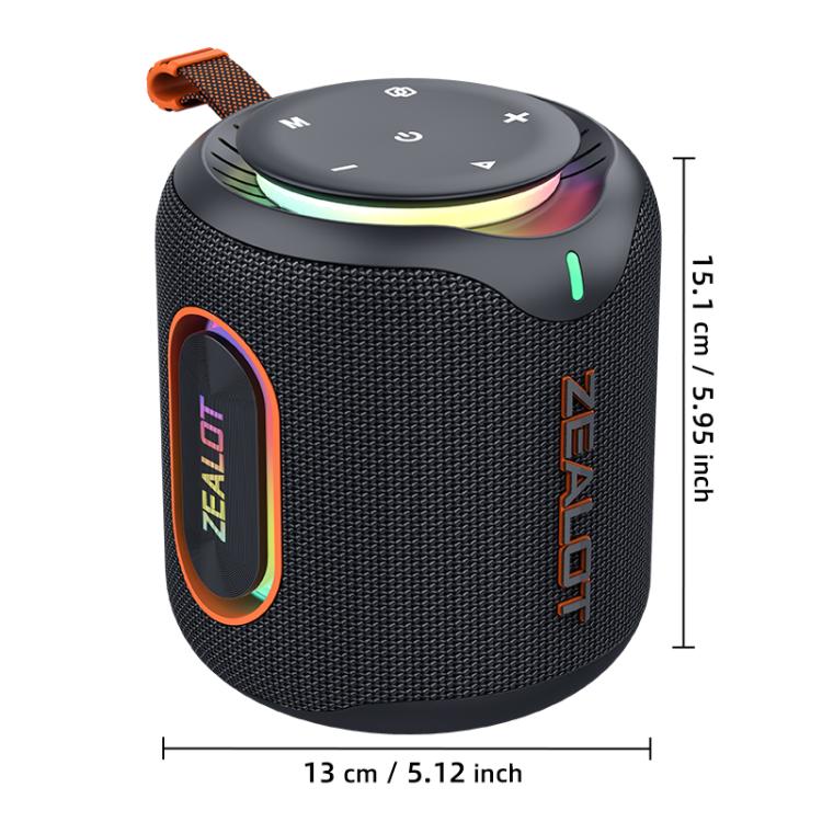 مكبر صوت بلوتوث محمول خارجي RGB ستيريو Zealot M1 بقوة 30 واط مقاوم للماء IPX6