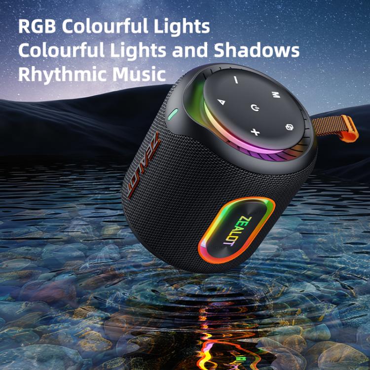 مكبر صوت بلوتوث محمول خارجي RGB ستيريو Zealot M1 بقوة 30 واط مقاوم للماء IPX6