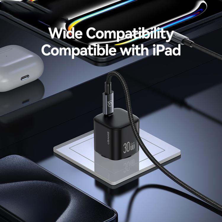 شاحن سريع صغير USAMS CC262 30 واط GaN USB-C / Type-C، قابس الاتحاد الأوروبي