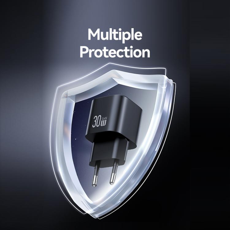 شاحن سريع صغير USAMS CC262 30 واط GaN USB-C / Type-C، قابس الاتحاد الأوروبي