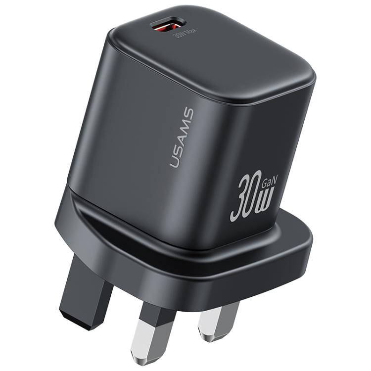 شاحن سريع صغير USAMS CC276 30 واط GaN USB-C / Type-C، قابس المملكة المتحدة