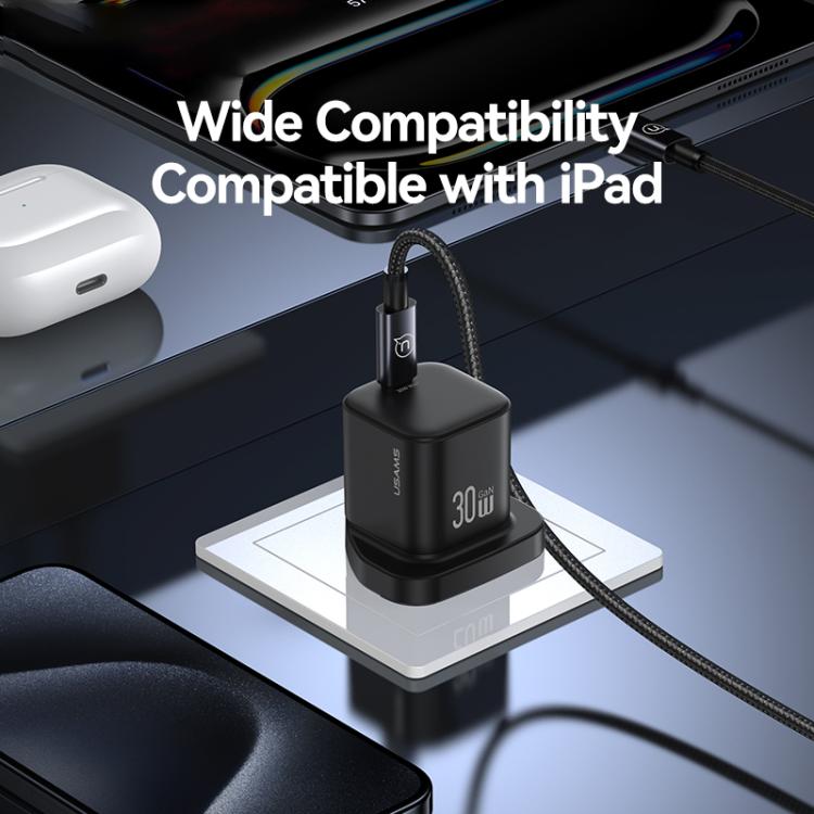 شاحن سريع صغير USAMS CC276 30 واط GaN USB-C / Type-C، قابس المملكة المتحدة