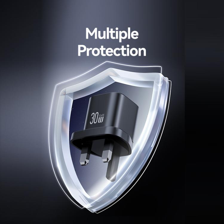 شاحن سريع صغير USAMS CC276 30 واط GaN USB-C / Type-C، قابس المملكة المتحدة