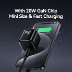 شاحن سريع صغير USAMS CC267 20 واط GaN USB-C / Type-C، قابس الولايات المتحدة