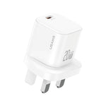 شاحن سريع صغير USAMS CC274 20 واط GaN USB-C / Type-C، قابس المملكة المتحدة