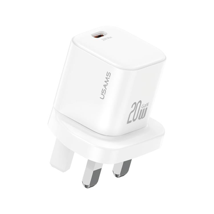 شاحن سريع صغير USAMS CC274 20 واط GaN USB-C / Type-C، قابس المملكة المتحدة