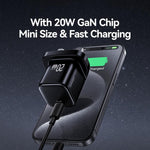 شاحن سريع صغير USAMS CC274 20 واط GaN USB-C / Type-C، قابس المملكة المتحدة
