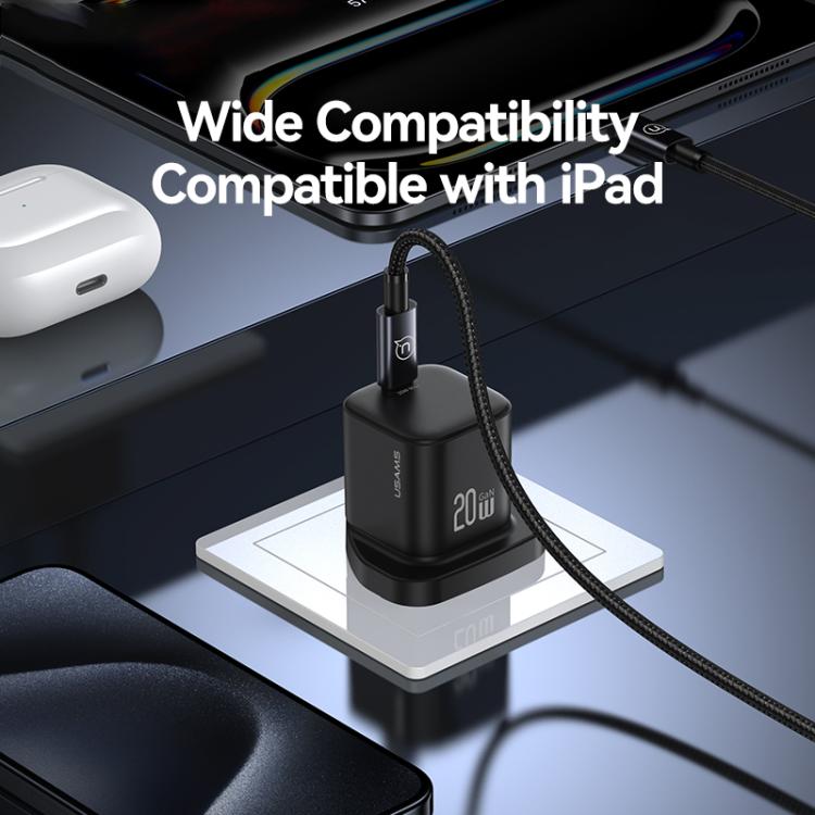شاحن سريع صغير USAMS CC274 20 واط GaN USB-C / Type-C، قابس المملكة المتحدة