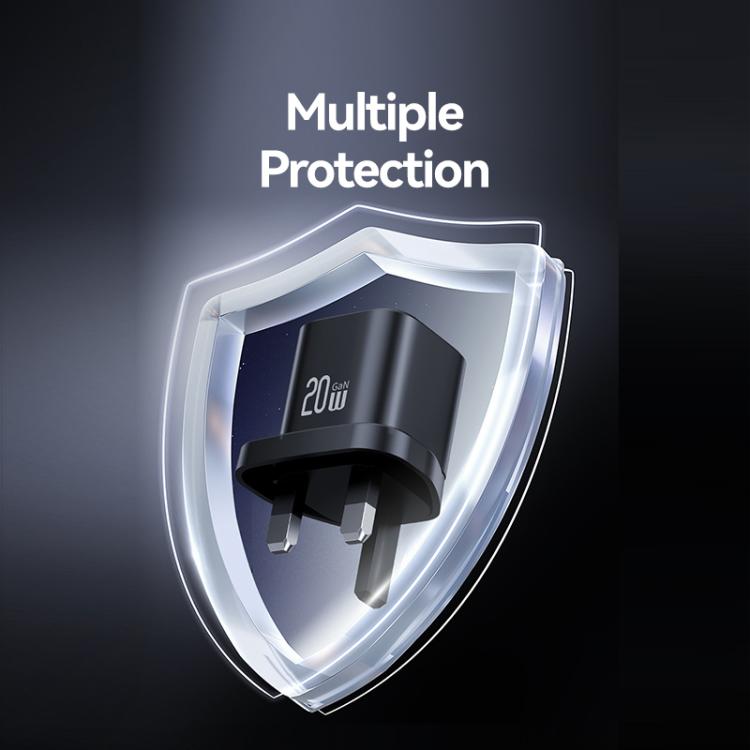 شاحن سريع صغير USAMS CC274 20 واط GaN USB-C / Type-C، قابس المملكة المتحدة