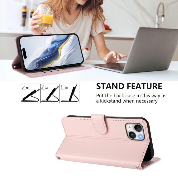 Embossed Heart Cat Leather Phone Case with Hand Strap, For iPhone 15, For iPhone 14 Plus, For iPhone 14 / 13, For iPhone 14 Pro