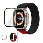 سوار ساعة نايلون بحلقة إبزيم مع فيلم منحني ثلاثي الأبعاد، لـ Apple Watch Ultra 2 / 1 مقاس 49مم
