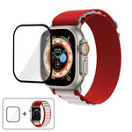سوار ساعة نايلون بحلقة إبزيم مع فيلم منحني ثلاثي الأبعاد، لـ Apple Watch Ultra 2 / 1 مقاس 49مم