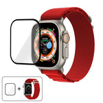 سوار ساعة نايلون بحلقة إبزيم مع فيلم منحني ثلاثي الأبعاد، لـ Apple Watch Ultra 2 / 1 مقاس 49مم