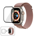 سوار ساعة نايلون بحلقة إبزيم مع فيلم منحني ثلاثي الأبعاد، لـ Apple Watch Ultra 2 / 1 مقاس 49مم