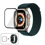 سوار ساعة نايلون بحلقة إبزيم مع فيلم منحني ثلاثي الأبعاد، لـ Apple Watch Ultra 2 / 1 مقاس 49مم