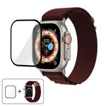 سوار ساعة نايلون بحلقة إبزيم مع فيلم منحني ثلاثي الأبعاد، لـ Apple Watch Ultra 2 / 1 مقاس 49مم