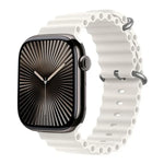 سوار ساعة سيليكون محيطي مع فيلم منحني ثلاثي الأبعاد، لسلسلة Apple Watch 10 مقاس 46مم، لسلسلة Apple Watch 10 مقاس 42مم، لسلسلة Apple Watch مقاس 44مم