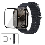 سوار ساعة سيليكون محيطي مع فيلم منحني ثلاثي الأبعاد، لسلسلة Apple Watch مقاس 40مم، لـ Apple Watch Ultra 2 / 1 مقاس 49مم، لسلسلة Apple Watch مقاس 45مم