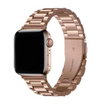 سوار ساعة من الفولاذ المقاوم للصدأ بثلاث خرزات مع فيلم منحني ثلاثي الأبعاد، لسلسلة ساعة آبل 42مم