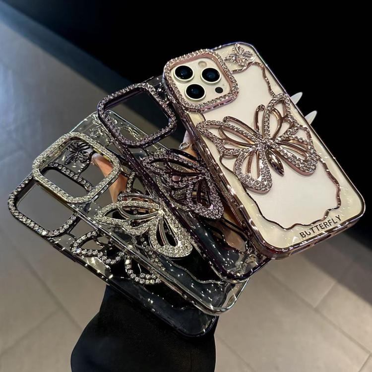 Hollow Butterfly Electroplating TPU Phone Case, For iPhone 11 Pro Max, For iPhone 11