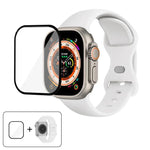 سوار ساعة سيليكون بحلقة إبزيم فراشة مع فيلم منحني ثلاثي الأبعاد، لسلسلة Apple Watch مقاس 40مم، لـ Apple Watch Ultra 2 / 1 مقاس 49مم، لسلسلة Apple Watch مقاس 45مم