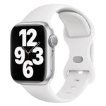 سوار ساعة سيليكون بحلقة إبزيم فراشة مع فيلم منحني ثلاثي الأبعاد، لسلسلة Apple Watch مقاس 41مم، لسلسلة Apple Watch مقاس 38مم، لسلسلة Apple Watch مقاس 42مم