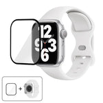 سوار ساعة سيليكون بحلقة إبزيم فراشة مع فيلم منحني ثلاثي الأبعاد، لسلسلة Apple Watch مقاس 41مم، لسلسلة Apple Watch مقاس 38مم، لسلسلة Apple Watch مقاس 42مم