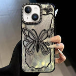 غطاء هاتف TPU مطلي بالكهرباء بنمط الفراشة مع كرتون إيبوكسي، لهواتف iPhone 14، iPhone 14 Pro، iPhone 14 Pro Max، iPhone 13 Pro Max، iPhone 13 Pro، iPhone 13