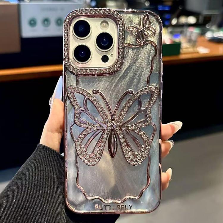 غطاء هاتف TPU مطلي بالكهرباء بنمط الفراشة مع كرتون إيبوكسي، لهواتف iPhone 14، iPhone 14 Pro، iPhone 14 Pro Max، iPhone 13 Pro Max، iPhone 13 Pro، iPhone 13