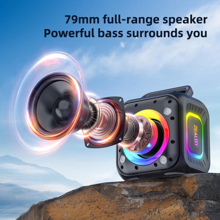 مكبر صوت بلوتوث محمول خارجي RGB ستيريو Zealot PT01 بقوة 30 واط مقاوم للماء IPX6