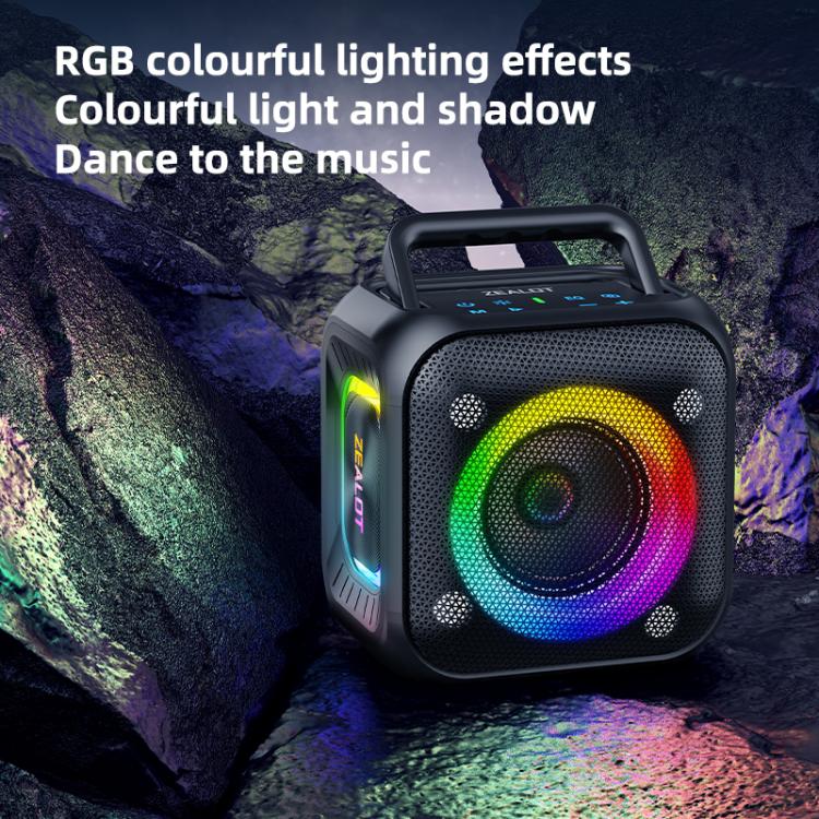 مكبر صوت بلوتوث محمول خارجي RGB ستيريو Zealot PT01 بقوة 30 واط مقاوم للماء IPX6