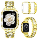 سوار ساعة معدني مجوهرات ماسية من xDfind مع غطاء، لسلسلة Apple Watch 10 مقاس 46مم، لسلسلة Apple Watch 10 مقاس 42مم، لسلسلة Apple Watch مقاس 44مم، لسلسلة Apple Watch مقاس 40مم، لـ Apple Watch Ultra 2 / 1 مقاس 49مم، لسلسلة Apple Watch مقاس 45مم